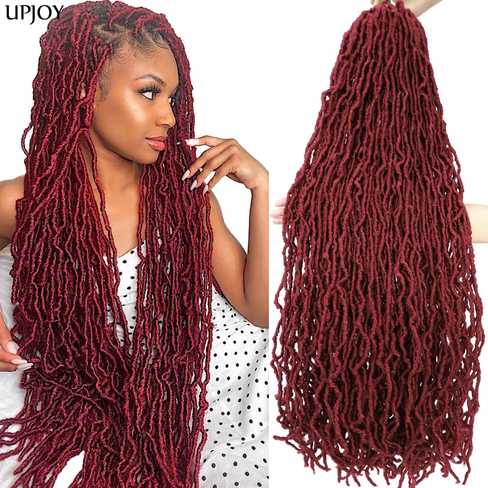 24 18 36inch Soft Locs Crochet Braids Hair Long Faux Locs Crochet Hair Braiding Curly Wavy Braiding Synthetic Hair Extensions