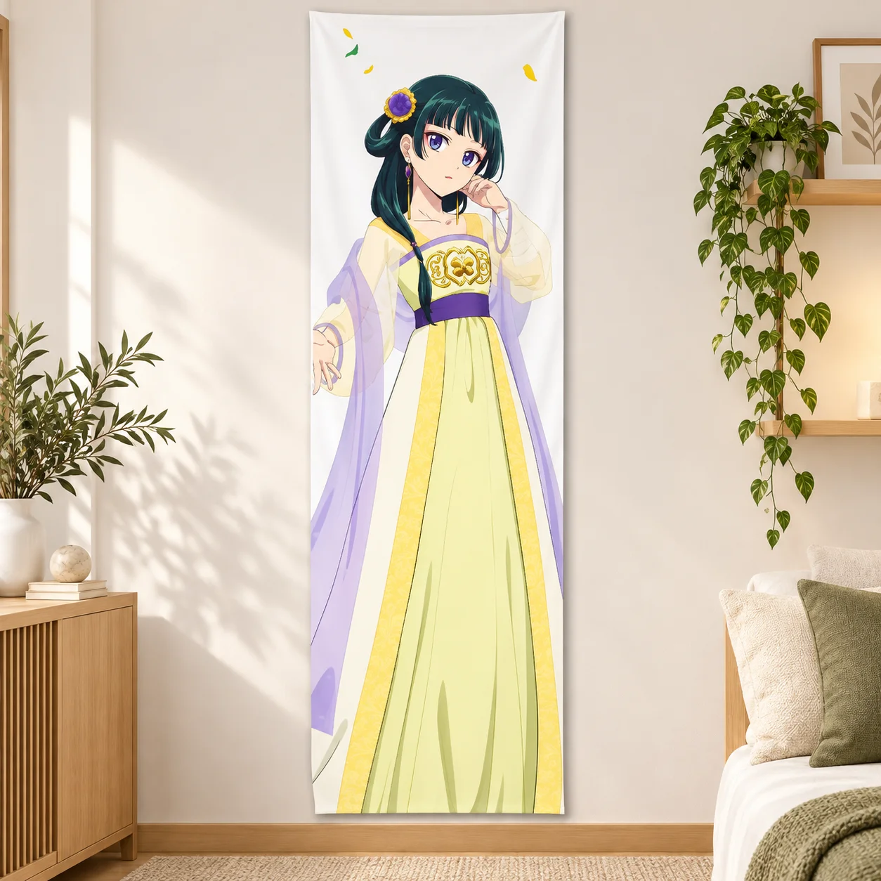 The Apothecary Diaries Maomao Long Vertical Tapestry, Ancient Hanfu Anime Girl Wall Hanging, Narrow Wall Art for Bedroom Dorm