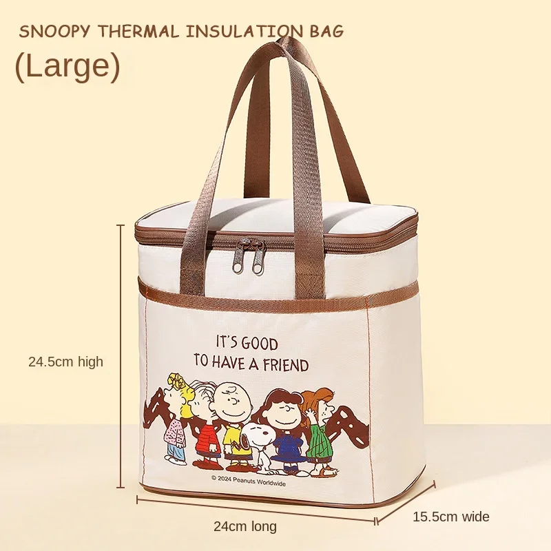 Custom Funny Cartoon Snoopy Lunch Box Waterproof Thermal Cooler Food Insulated Lunch Bag Kids For Kids Portable Picnic Tote Bags