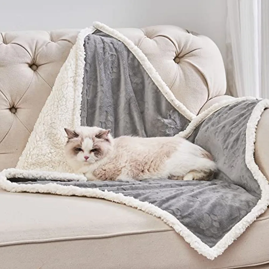 

1 Pack 4 Dog Blankets for Small Dogs - 4 pcs Waterproof Dog Blanket Washable - Soft Sherpa Fleece Puppy Blanket for Kitten Dogg