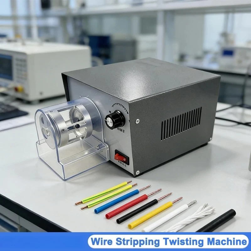 Wire Cutting Stripping Machine 40W 0.1-1.5mm² Rubber Wires AC/DC power cord cable multi-core cable Peeling Twisting Machine