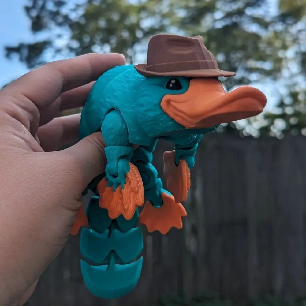 Cartoon Resin 3D Printed Platypus Multi-joint Model Ornament Platypus Toys Animal Doll Toy Gift