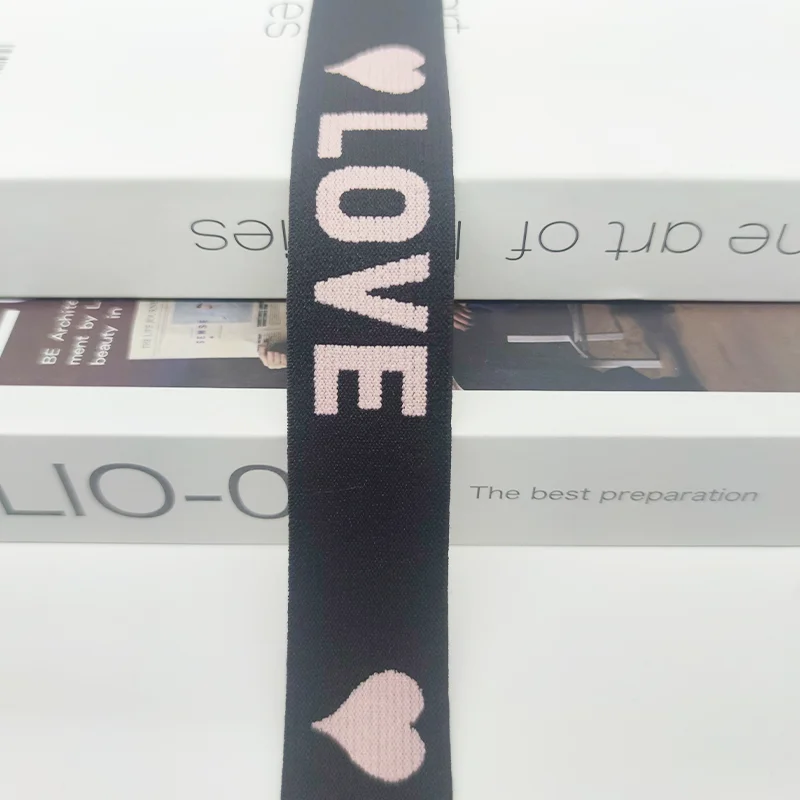 LOVE English Letter Elastic Band Clothing Accessories DIY Waist Skirt Underwear Shoulder Strap Elastic Decoration Band Tide