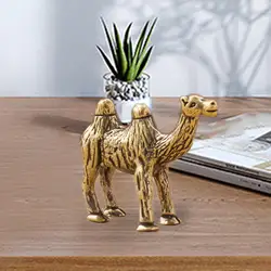 Copper Camel Statue Camel Figurine Desktop Camel Ornament Miniature Sculpture for Cabinet Desktop Party Living Room Decor