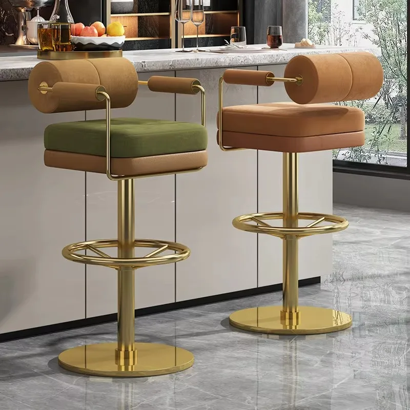 Metal High Legged Modern Rotating Bar Stool for Italian Coffee Shop and Restaurant Use
