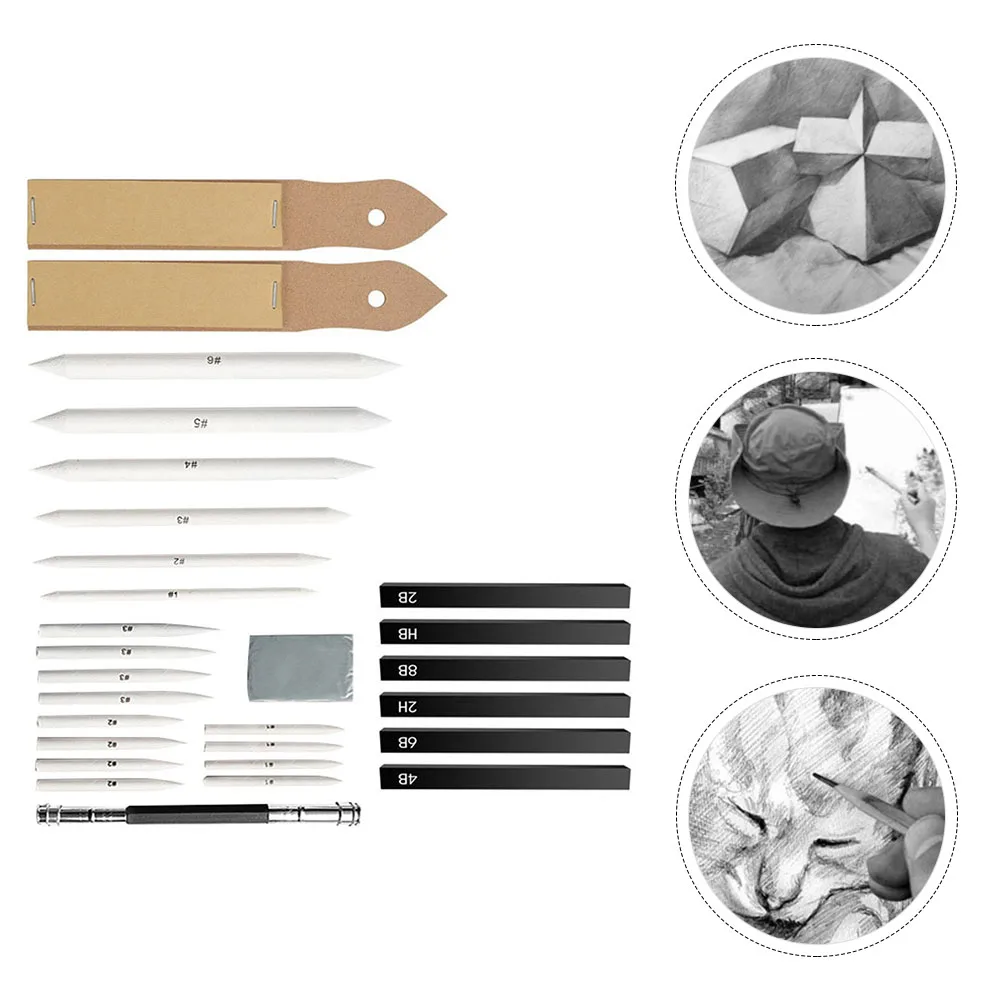 

Paper Eraser Sketching Drawing Kit Blending Stump Stumps Pencil Painting Blender Supplies Wood Material Safe Durable