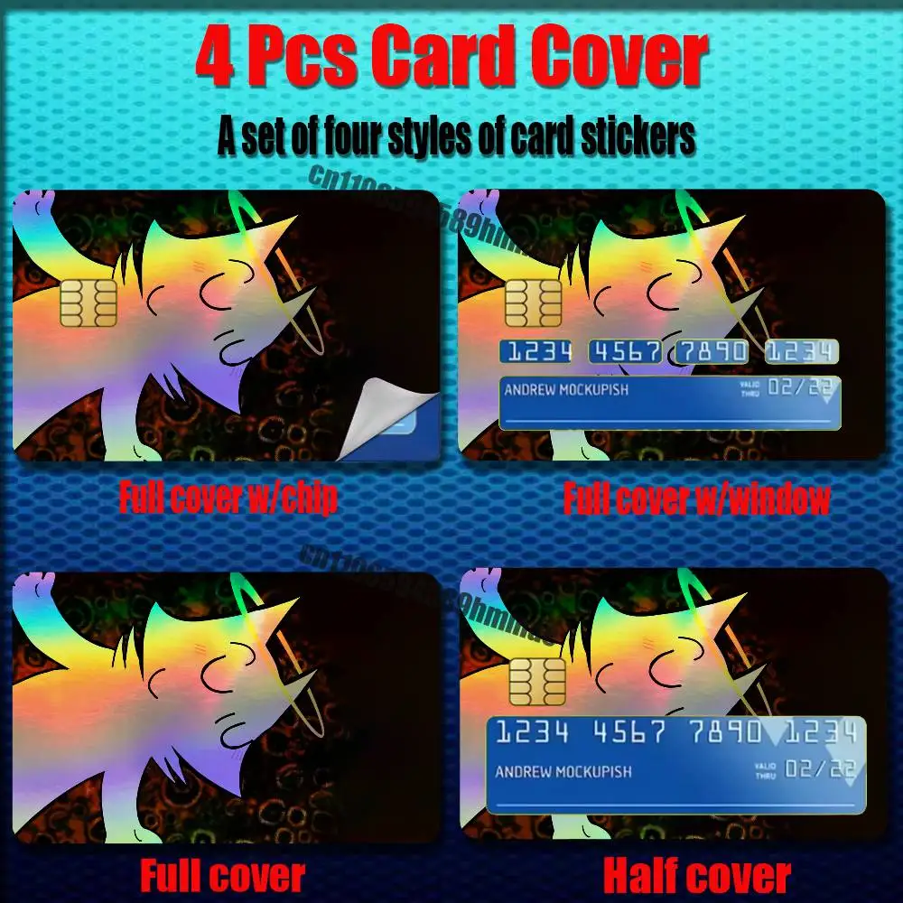 For House Of Puso Bayani Credit Bank Sticker ID Access Card Cover Skin Rainbow Color Laser Stickers Film