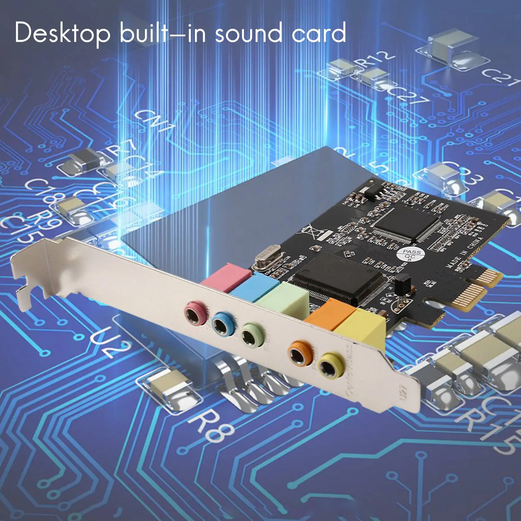 PCIe Sound Card PCI-E X1 CMI8738 Chip 32/64 Bit Sound Card Stereo 5.1 Channel Desktop Built-in Sound Card for PC