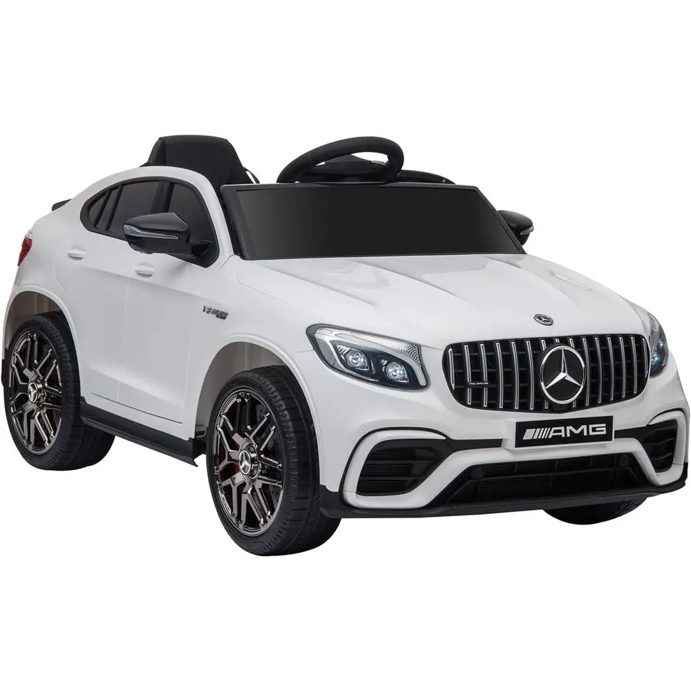 Samochodzik dla malucha 12V z pilotem, Mercedes Benz AMG GLC63S Coupe, samochód elektryczny z 2 prędkościami, odtwarzacz MP3, światła, biały