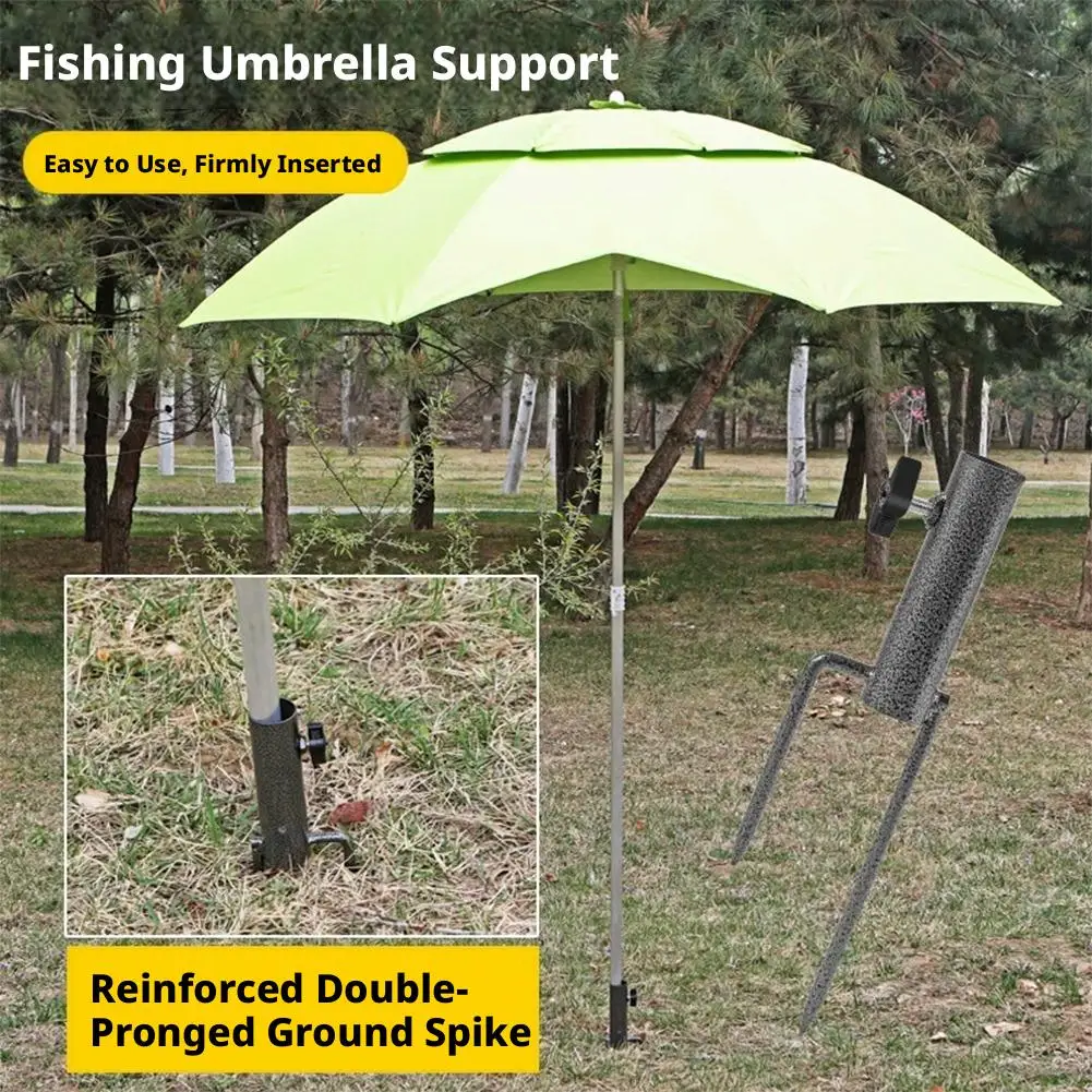 Beach Umbrella Anchor Metal Ground Spike Holder Adjustable Patio Sunshade Holder Fishing Umbrella Base Stand