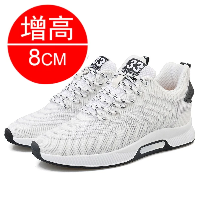 

New Sneakers Man Elevator Shoes Height Increase Shoes for Men Insoles 8CM Mesh Breathable Sports Heightening Footwear Tall Shoes