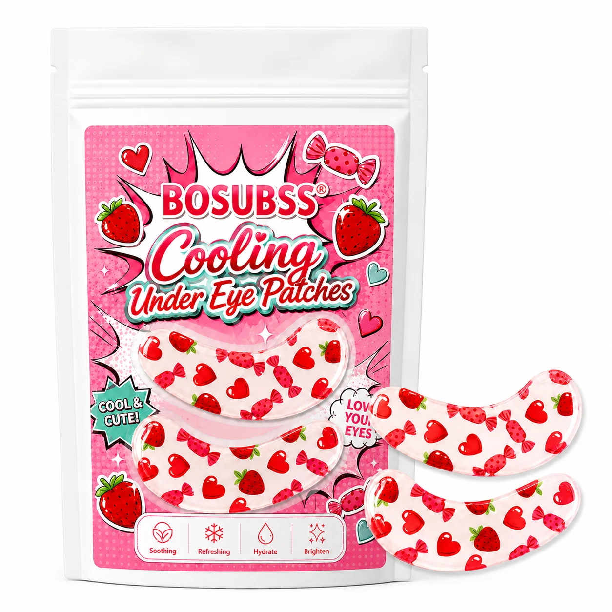 Under Eye Gel - 10 Strawberry Cooling Eye Mask Gel