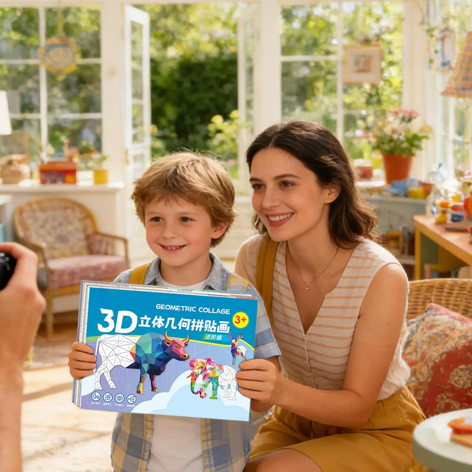 Board Games For Kids Interactive Educational Paper Jigsaw Toys Geometric Collage Kit For Kid Boys Girls Children Adults