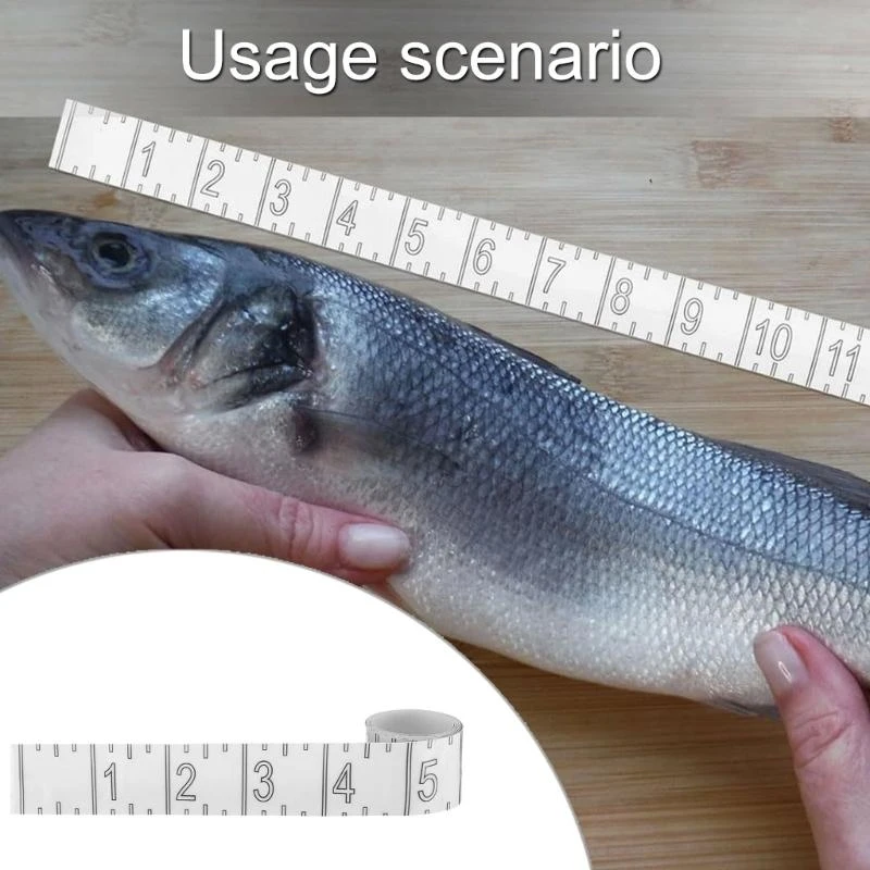 97QC 72inch Fish Measuring Tape Waterproof Fish Ruler Sticker Decals Adhesive