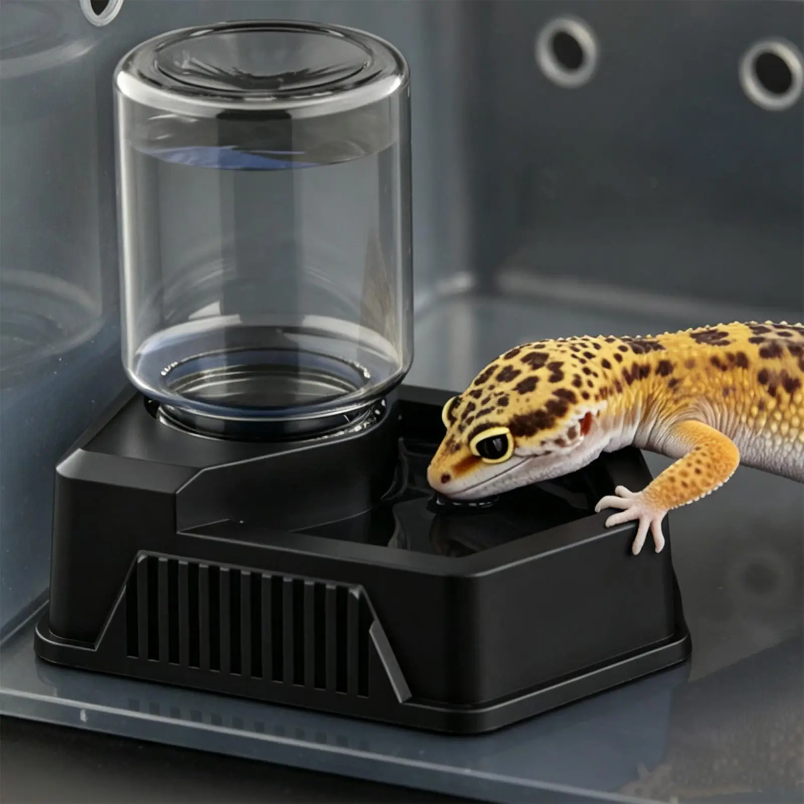 Automatischer Reptilien-Wassernapf, wiederverwendbarer Behälter, kreative Futterstation, Dekoration, Trinkwerkzeug für Schlangen, Schildkröten, Geckos – Detail 3