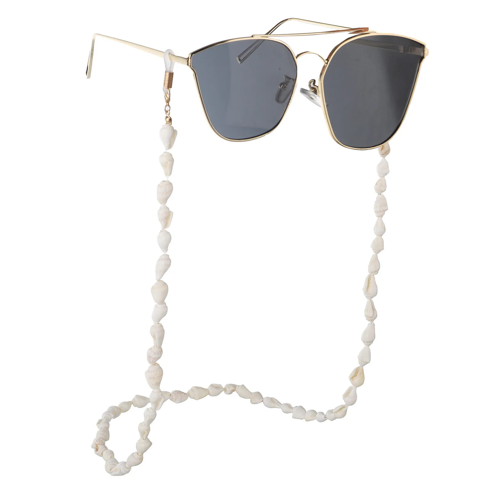 Cordón antideslizante para gafas de sol, cadena de conchas para mujer