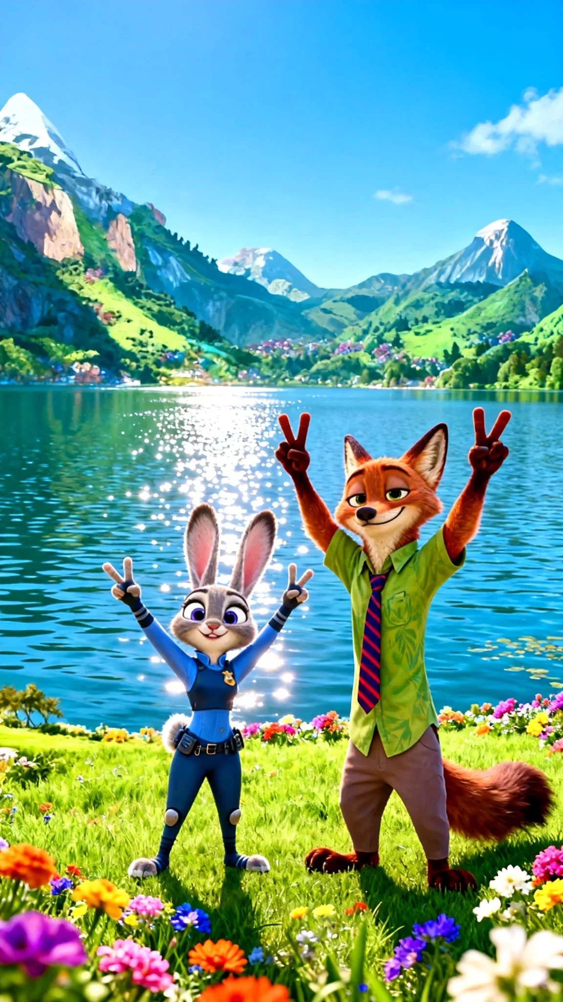 Zootopia Mountain Lake Nick Judy Wooden Jigsaw Puzzle 500 1000 Pieces Scenery Room Wall Hanging Cartoon Fan Housewarming Gifts