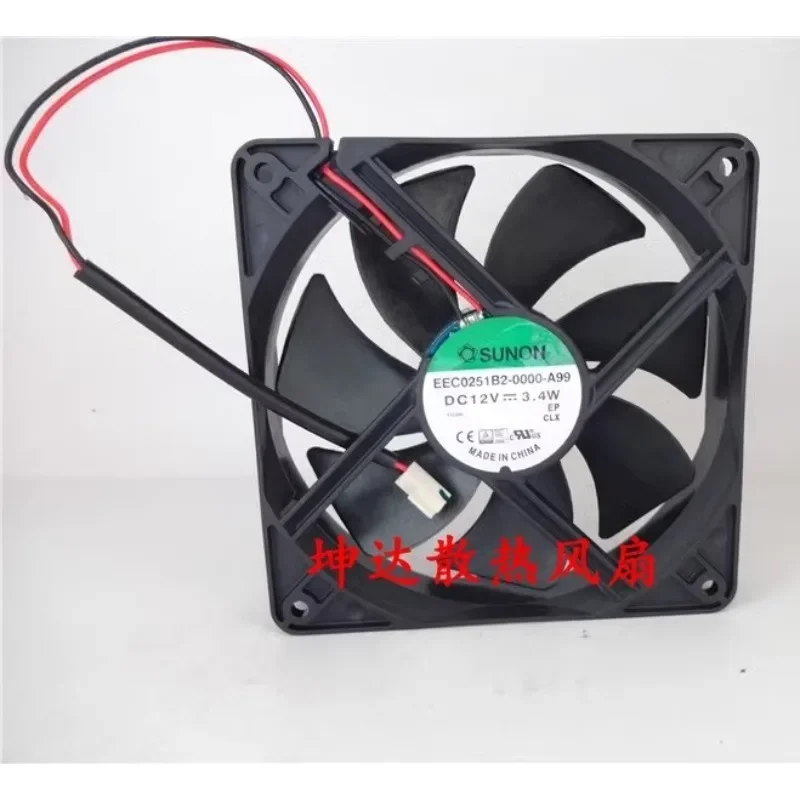 Original New Cooling Fan For SUNON EEC0251B2-0000-A99 12V 3.4W 12CM 12025 Silent Fan 120*120*25mm