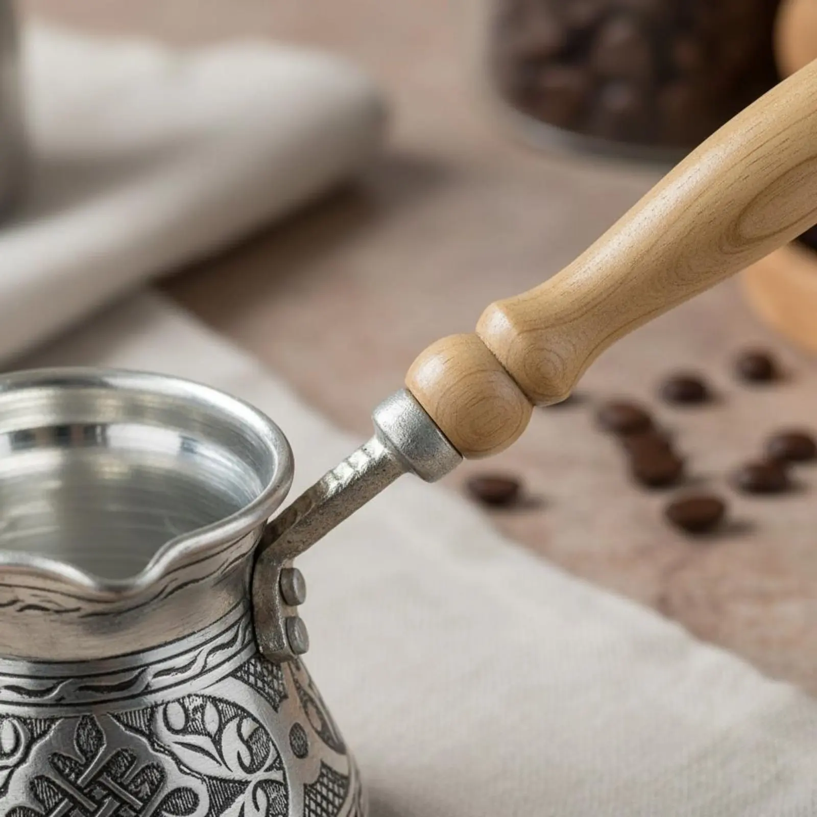 Turkish Coffee Pot Imported from Turkey Engraved Copper Cezve Copper Cezve Easy to Clean Hand Engraved Ibrik Rustproof