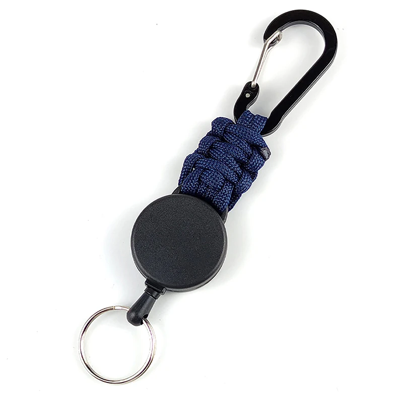 Heavy Duty Retractable Key Chain Black High Elastic Easy Pull Key Chain Certificate Pendant Doctor Nurse Badge Reel Clip