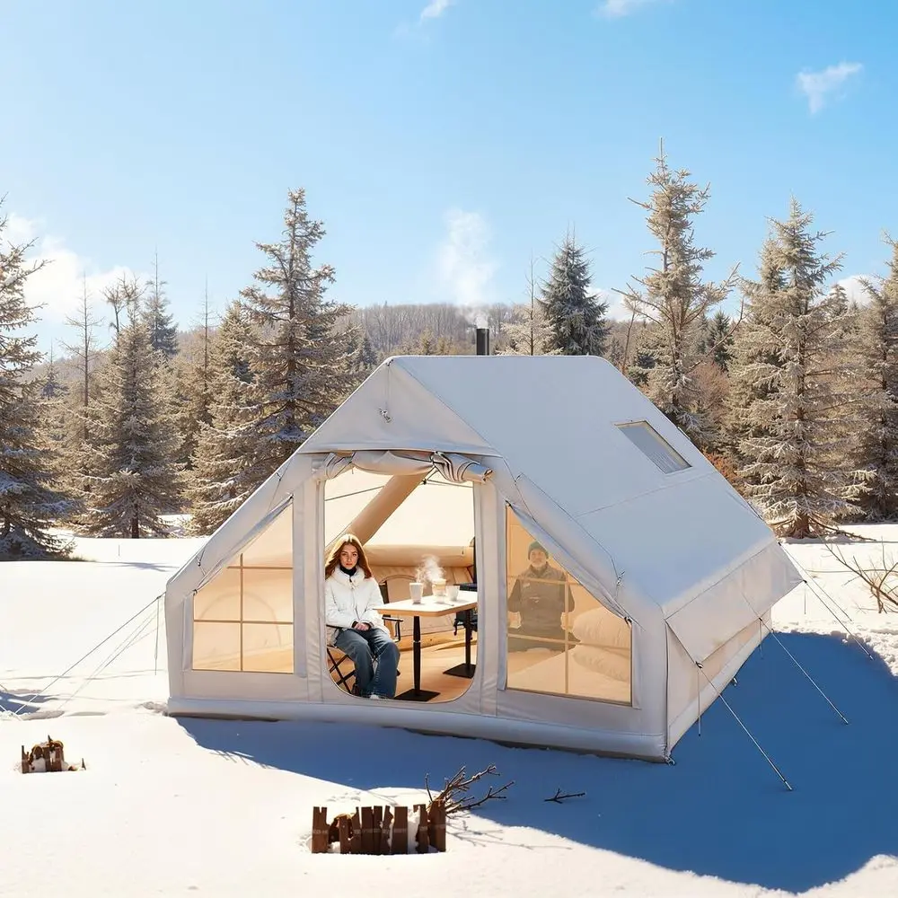 

Бежевая палатка для кемпинга в холодную погоду из высококачественной ткани