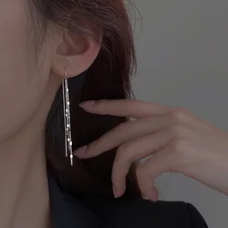 925 Silver Plated Tassel Long Chain Drop Earring For Women Girls Party Wedding Jewelry Gifts eh2167