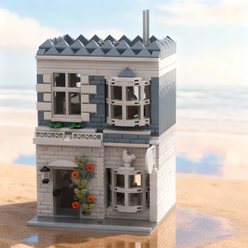 768 elementów MOC Sklep z Artykułami Plastycznymi Mini Modularny Model Uliczny Zestaw Klocków Prezent na Boże Narodzenie Architektura DIY Kreatywna Pomysłowość