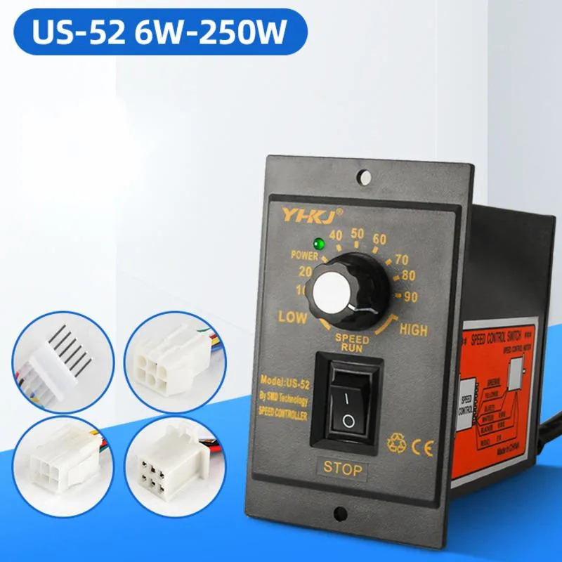 

US-52 Single-Phase Motor Speed Controller 15W-250W Reducer 220V - Adjustable Voltage Control for Home Appliances 60cm wire