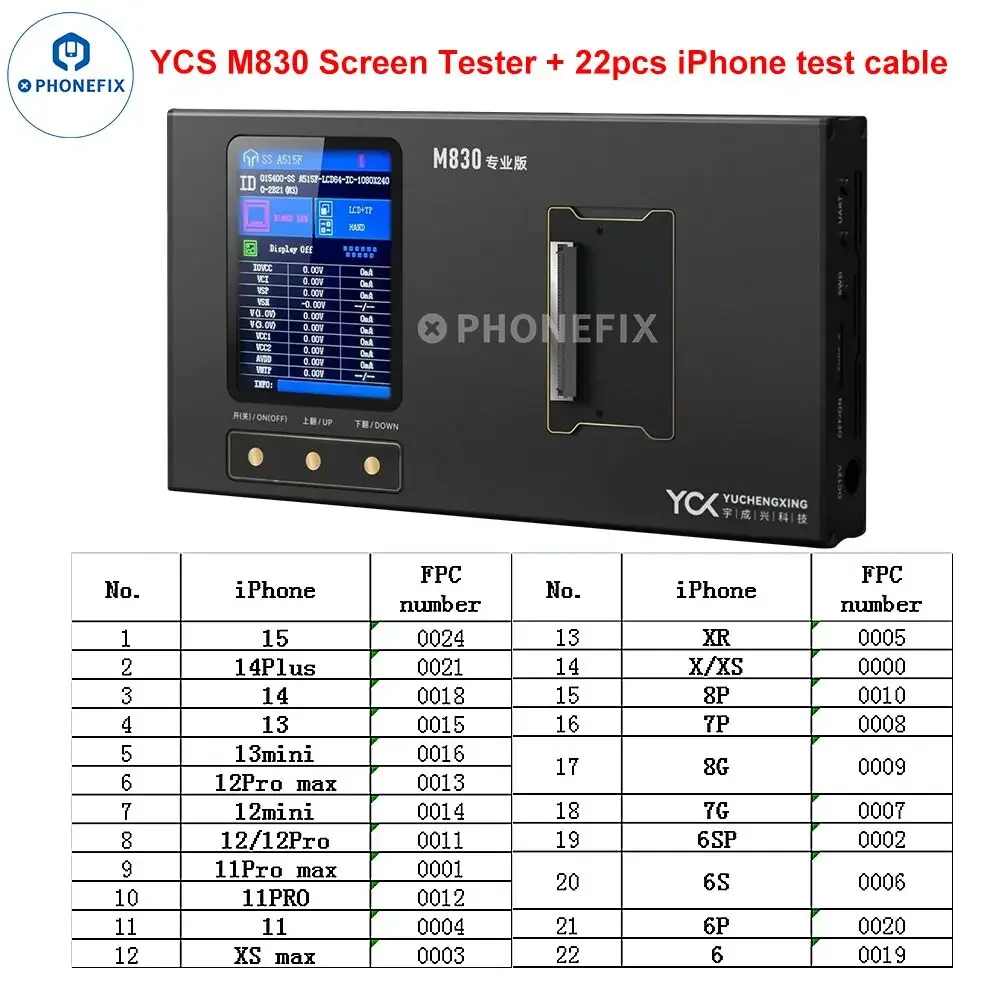 YCX M830/M8 Smart Screen Tester for IPhone 6-15PM Xaomi Samsung Android LCD Display Original Color Repair 3D Touch Test Tools