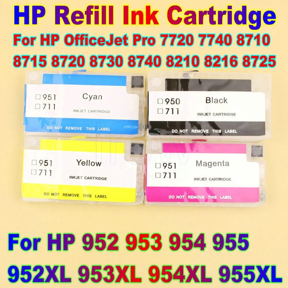 

Printer Ink Cartridge With Permanent 954 Chip For HP 95U HP 952 953 954 955XL for HP Officejet Pro 7740 8210 8710 8720 8730 8740