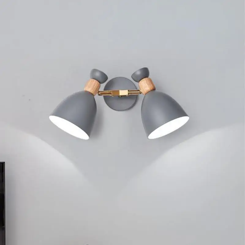 

Nordic style Led wood Wall Lamp indoor lighting for children room Bedroom Corridor staircase home decor blue/grey wall sconces