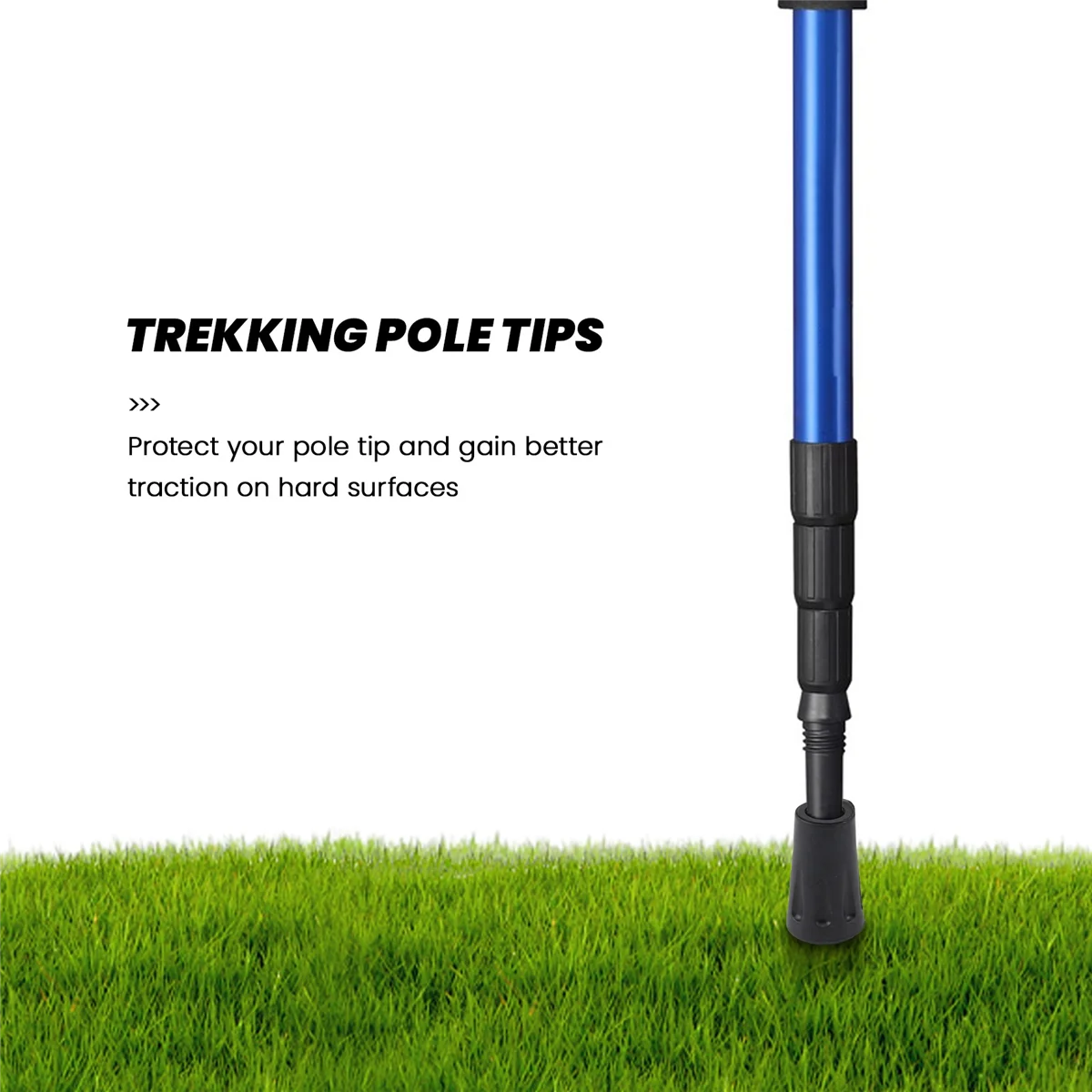 4 ชิ้นเปลี่ยนเคล็ดลับยาง End สําหรับเดินป่า Stick เดิน Trekking Poles 4 ซม