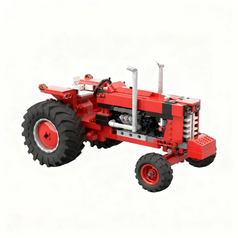 new-749pcs-moc-farm-international-harvester-tractor-trailer-model-diy-creative-display-assembly-building-blocks-birthday-gift