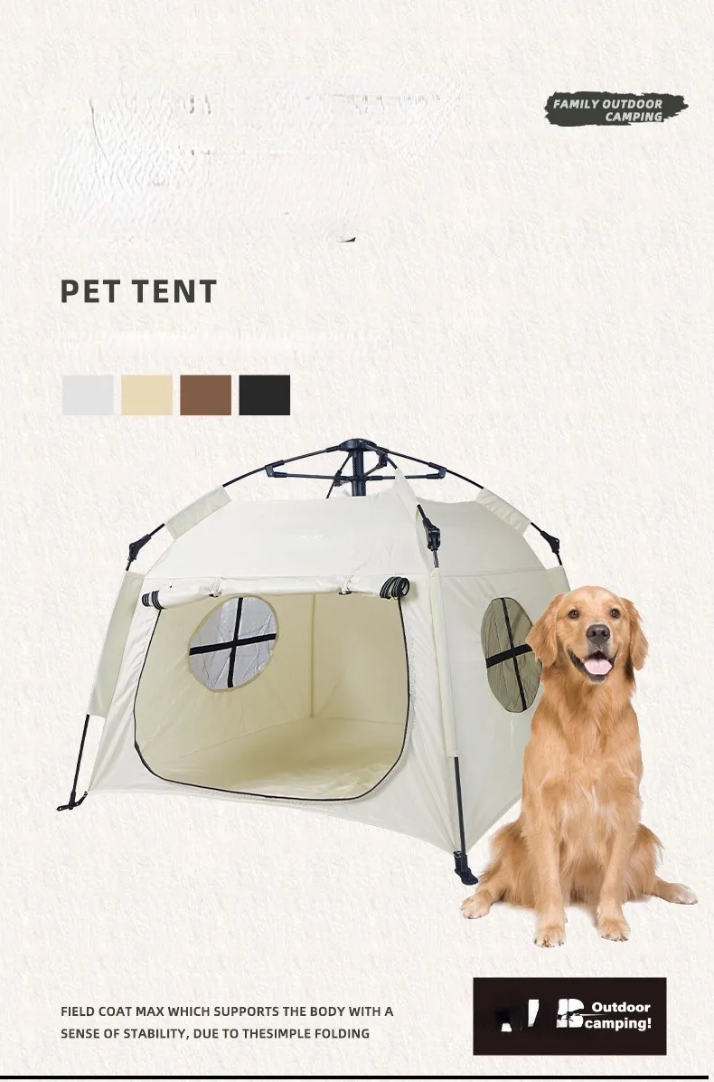 Pet Tent, Outdoor Home, Fully Automatic Folding Cat and Dog Shelter, Rain and Sun Protection, Portable Car Camping Tent