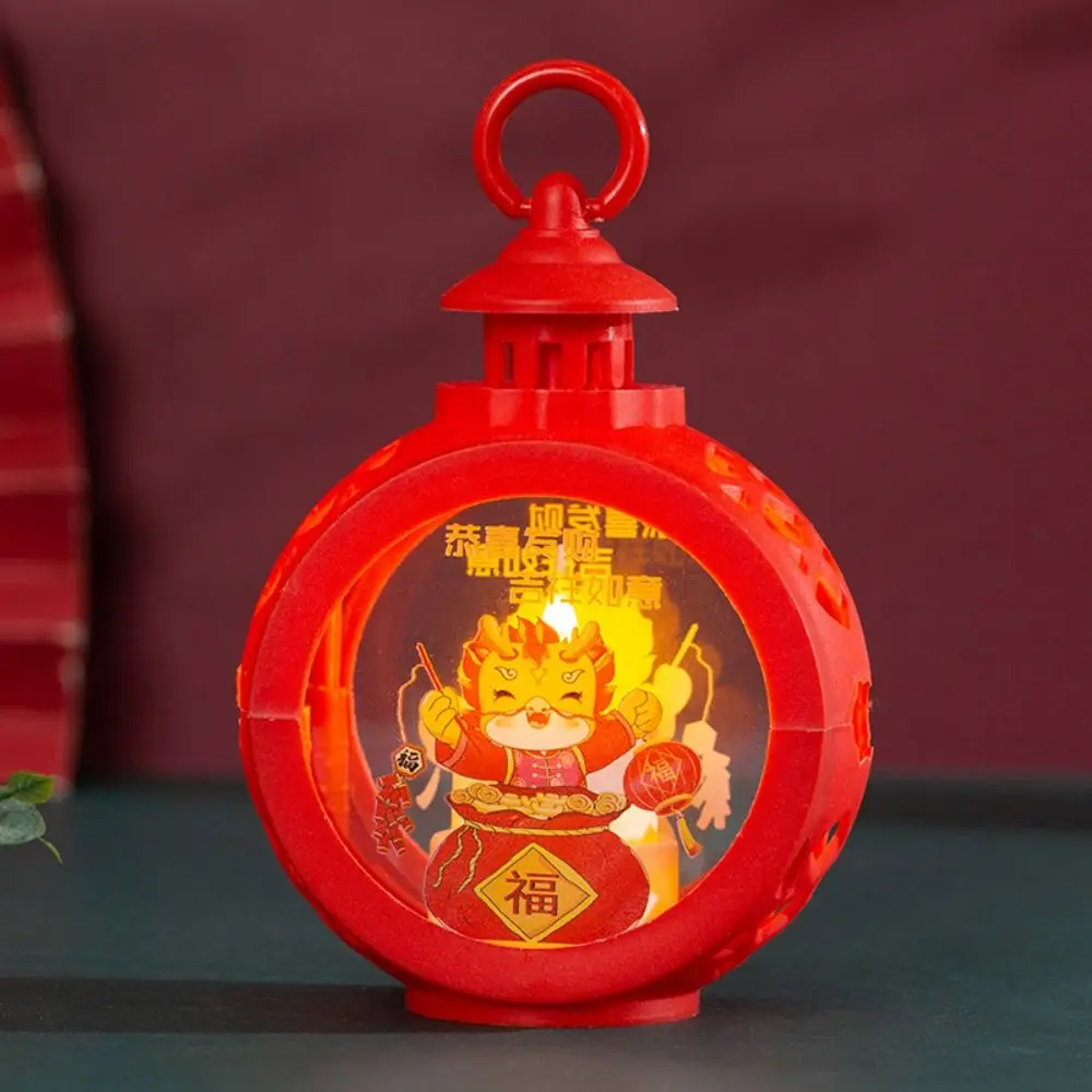 Glowing Spring Festival Wind Lantern Hanging LED New Year Portable Lantern illuminated China-Chic