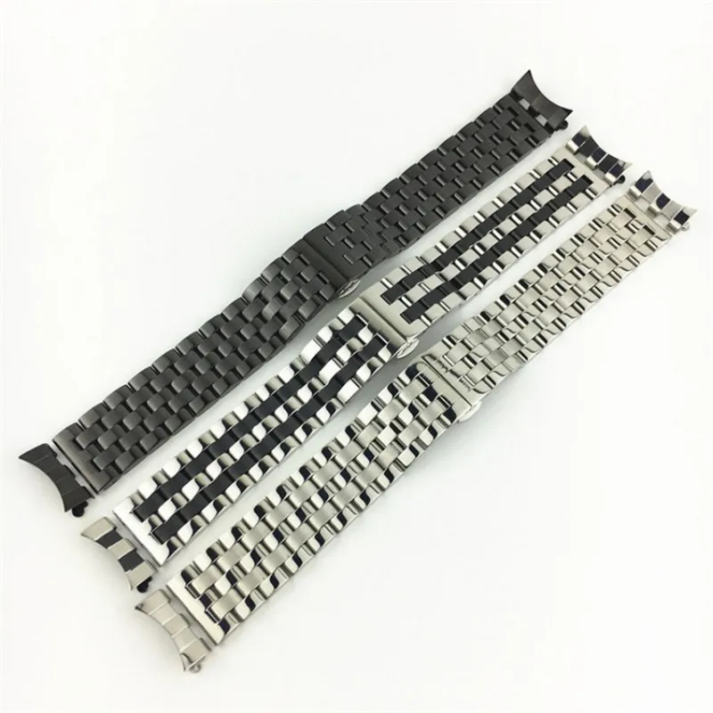 18mm 20mm 22mm 24mm 304L Edelstahl gebogen + flaches Ende Uhrenarmband Metall Faltschließe Uhrenarmband Zubehör