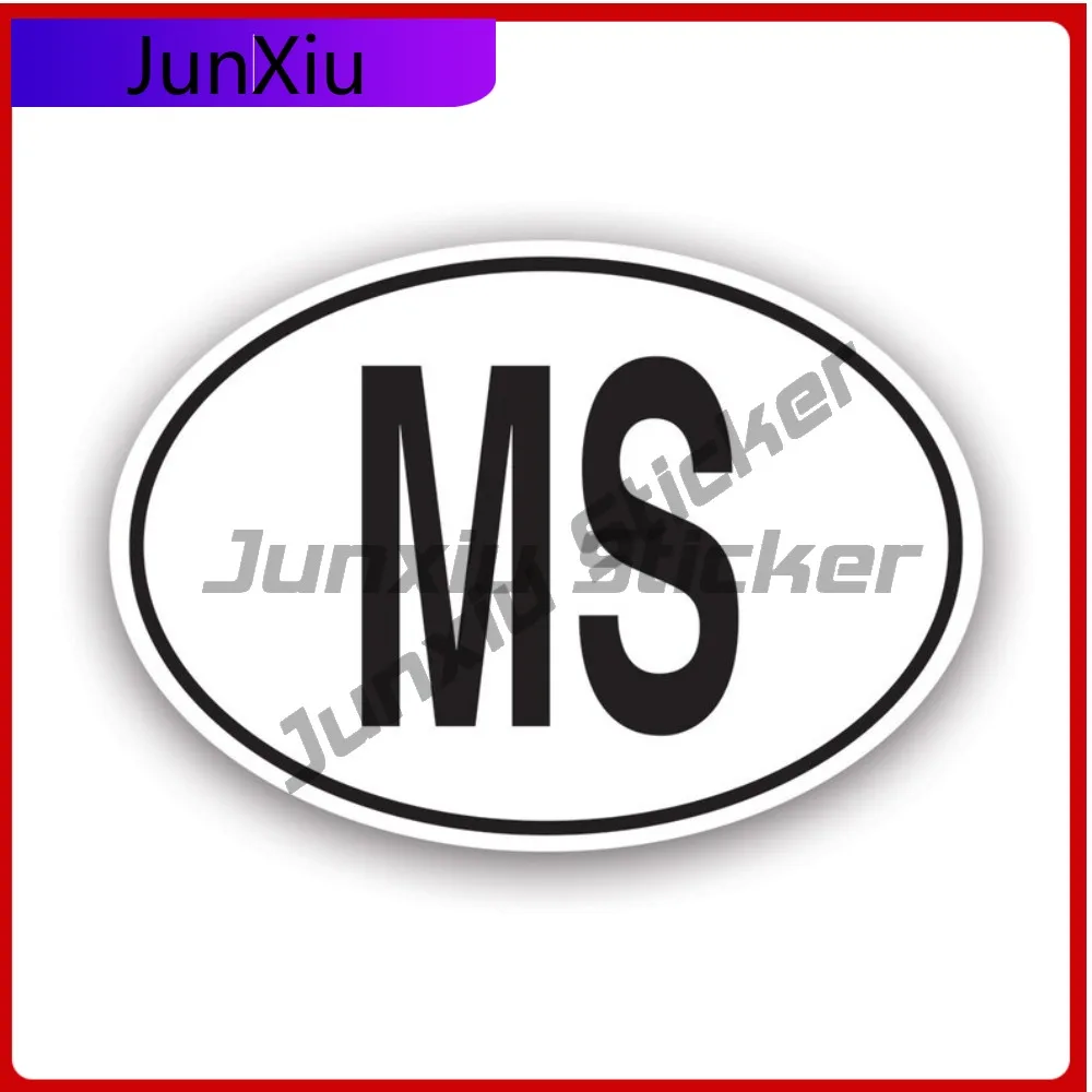 

Ms Mauritius Country Code Oval Stickerwaterproof Cute Bumper Waterproof Vinyl Decal For Outdoor Safety Warnings Outdoor Decor