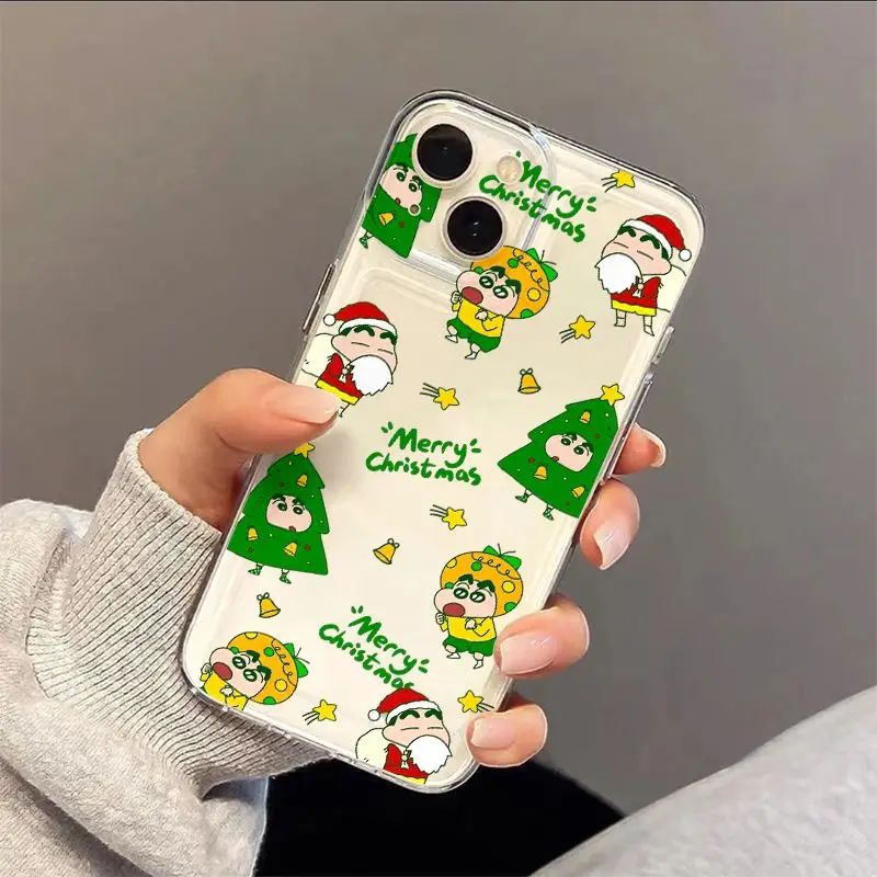 Shins Chans شجرة عيد الميلاد قضية الهاتف لسامسونج A07 A36 A26 A56 A16 A06 A55 A35 A25 A15 A05 A54 A34 A24 A14 A13 A53 A33 واضح #4