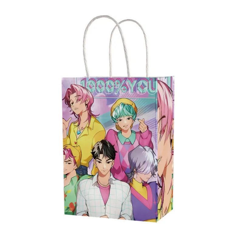 12pcs Cartoon storage bag paper gift bag with handle suitable candy and small gift bags during festivals and parties sealable gi view 6