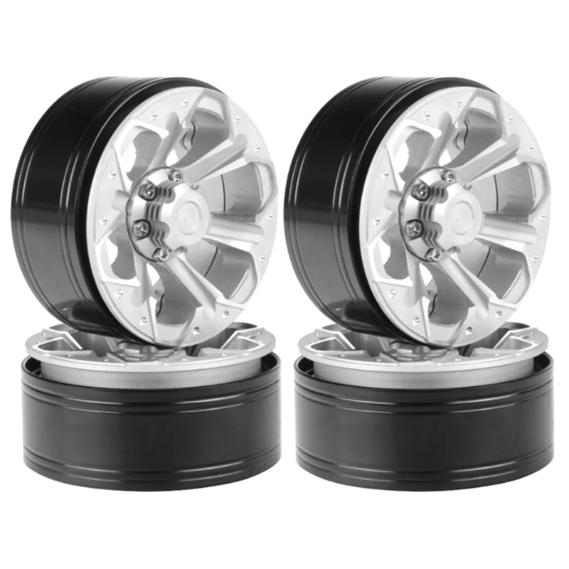 

YSUN-4Pcs 115G/Pcs Heavy Duty 1.9 Beadlock Wheel Rim Hub For 1/10 RC Crawler Car Axial SCX10 Traxxas TRX4 RC4WD D90 VS4-10