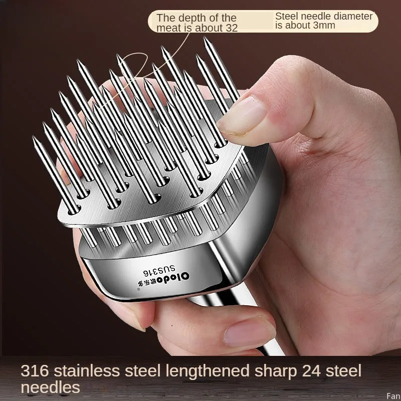 Pine Meat Needle 24 Needles 316 Stainless Steel  Tendon Breaker Kitchen Mini Antibacterial Meat Tenderizer home appliance