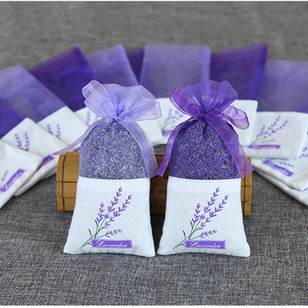 Sacchetti di lavanda con stampa floreale sacchetto di bustine di profumo vuoto sacchetto di bustine di lavanda viola intenso per dormire rilassante