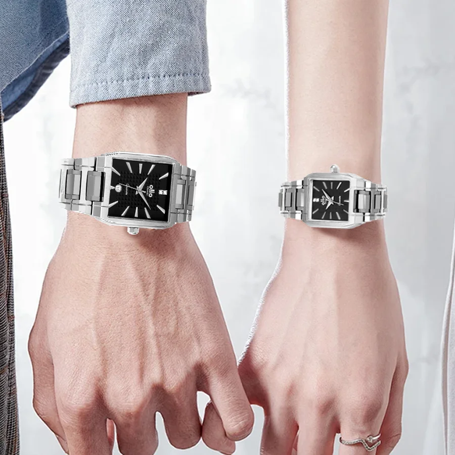 Deesio Brand Business Luxury Couple Quartz Watches Sapphire Crystal Table Mirror Waterproof Wristwatches reloj lujo alta gama