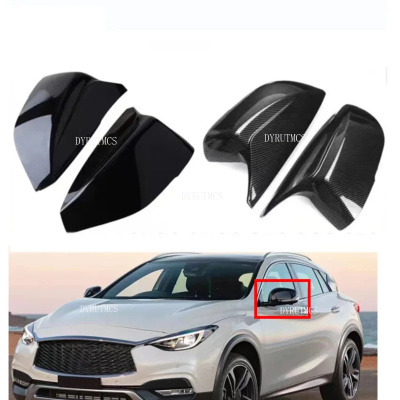 Cubierta trasera del espejo retrovisor compatible con Infiniti QX30 Q50S Q50 Q60 Q70 2014 2015 2016 2017 2018 2019 2020 tapa de vista del espejo lateral del ala