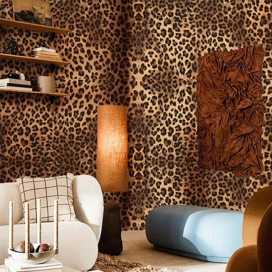 

Самоклеящиеся обои с леопардовым принтом для украшения дома, столовой, гостиной, спальни, ТВ-фона, настенная наклейка из ПВХ