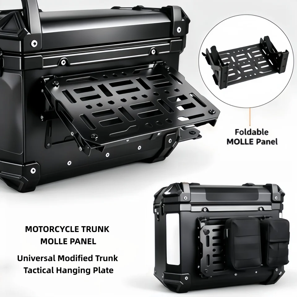 Folding Molle Panel Trunk Tail Box Top Case Tactical Modular Organizer Universal Motorcycle Side Panel Expand Storage