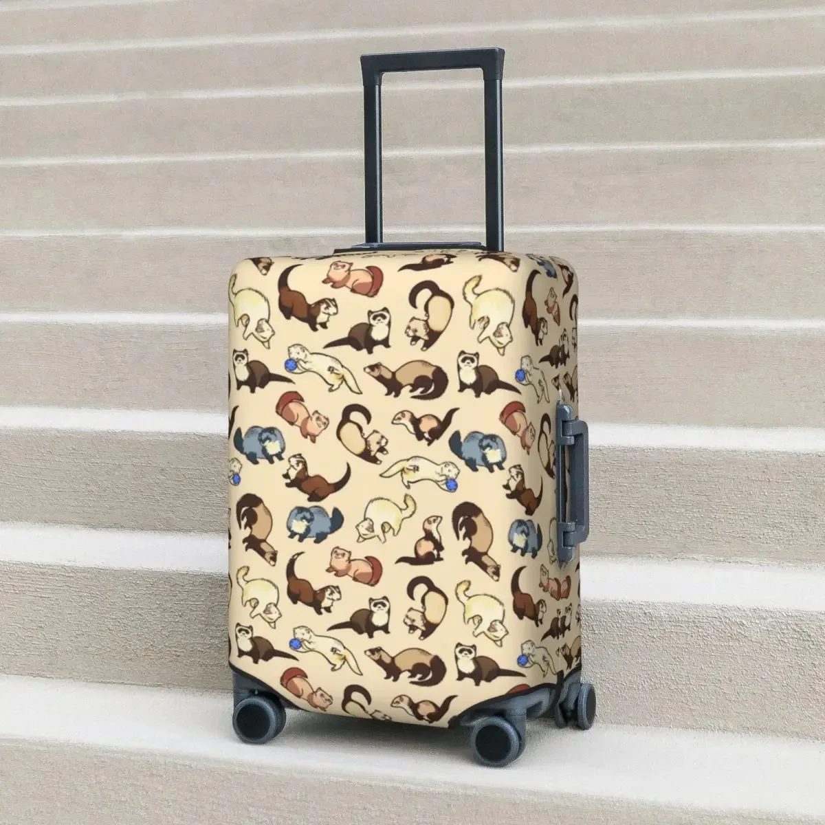 Cat Snakes Graphic Suitcase Cover Cute Animal Pattern Holiday Travel Useful Luggage Case Protection