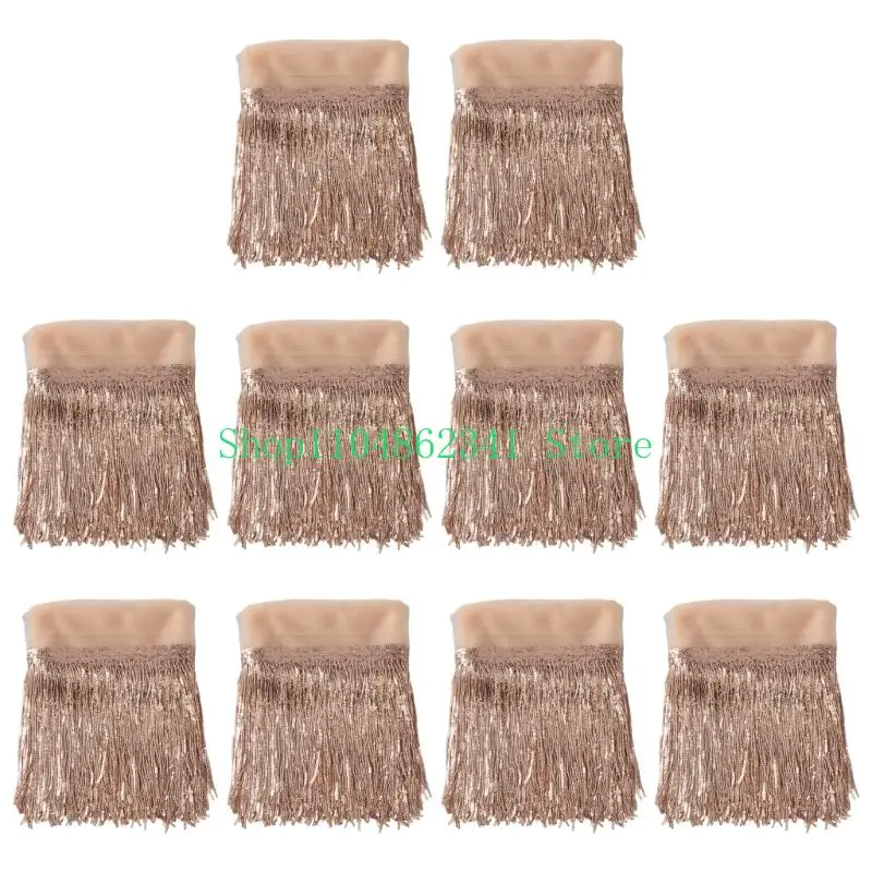 

652F 10Pcs Sparkling Design Fringe Tassels For Garments And Home Decoration