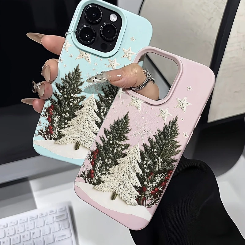 Coque de téléphone Design arbre de noël, étui pare-chocs en Silicone antichoc pour iPhone 17 Pro Max 16 15 14 13 12 11 XS X XR 16 Plus 17