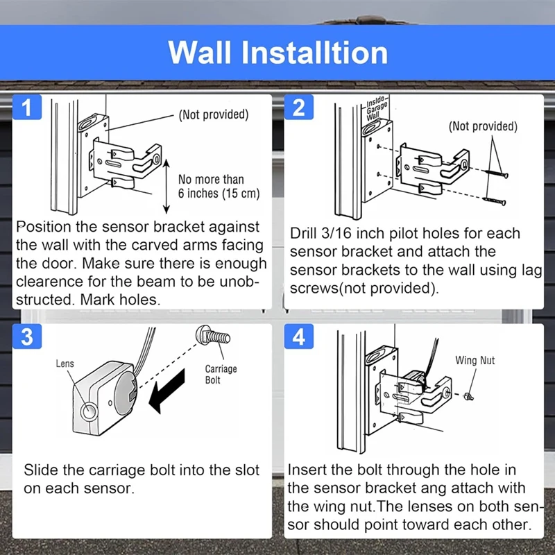 PORK-41A5034 Safety Sensor Kit(With Bracket) Opener Made After 1997, Replace G801CB-P, Safety Sensors  Eyes